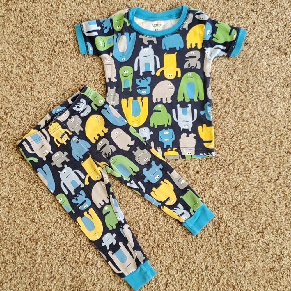 Carter's super comfy monster pajamas 12 months